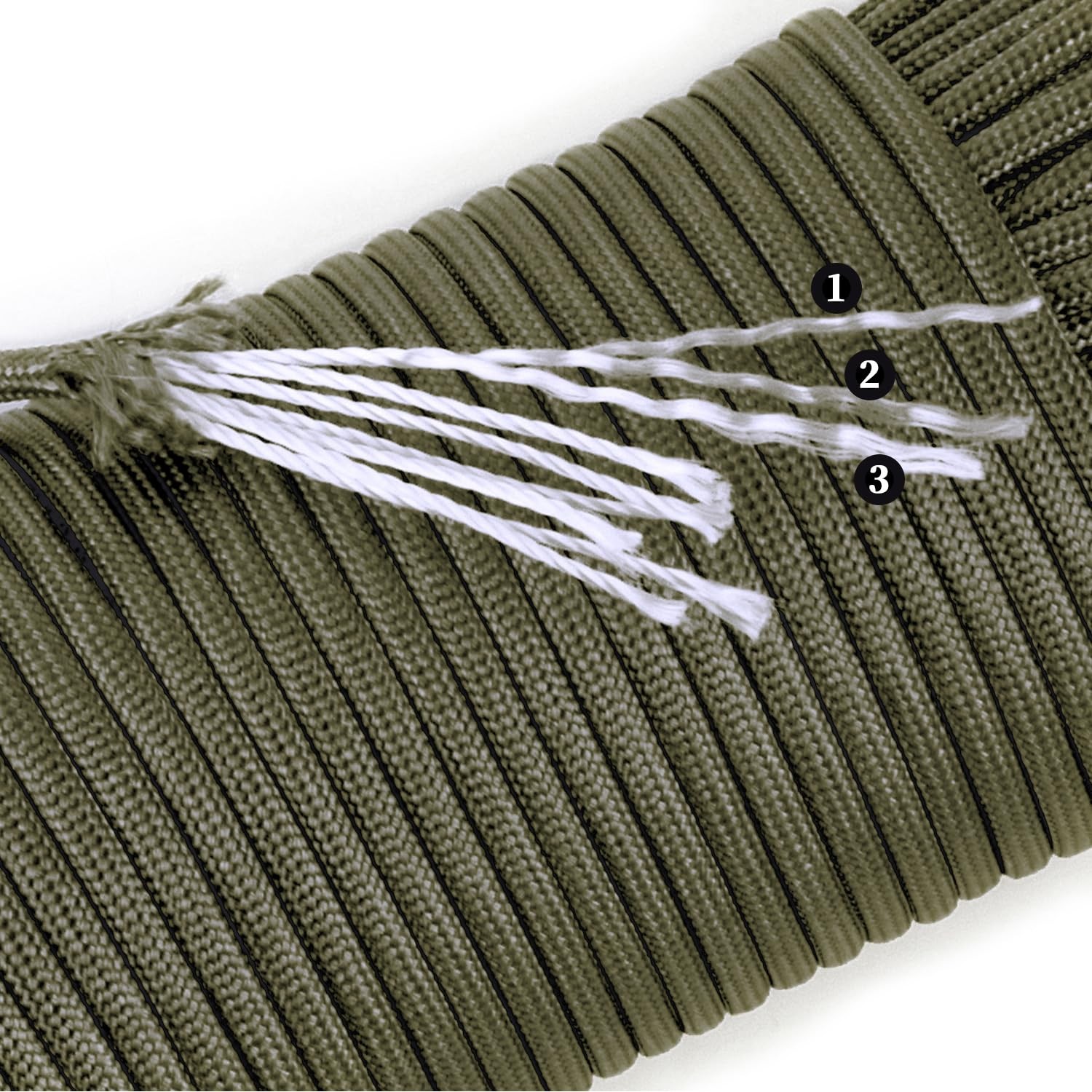 FISHLUND Reflective Paracord 550 lb, 7 100FT/30M, Neon Orange