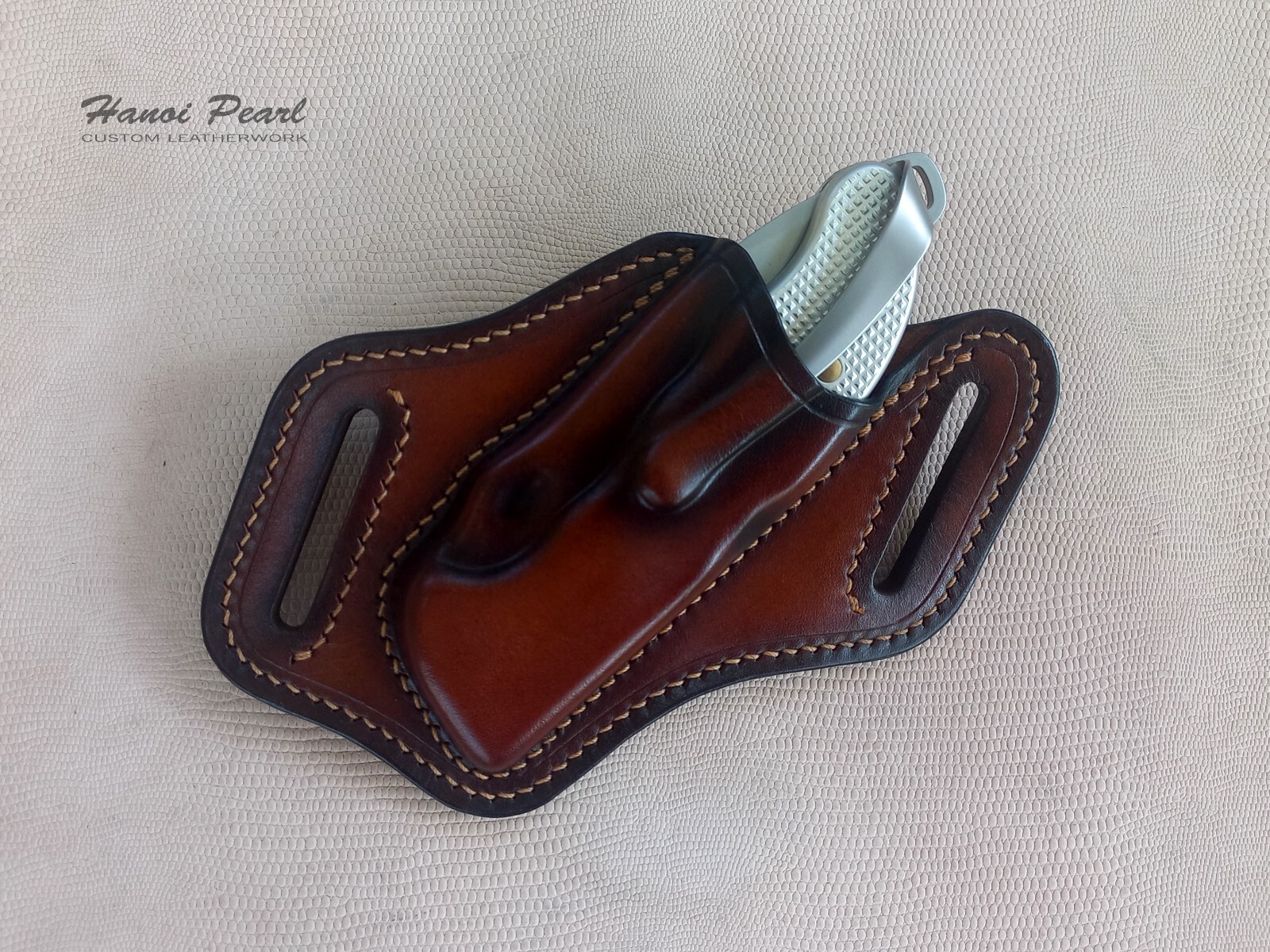 Custom Canted Leather Sheath for SAK Victorinox Hunter Pro Alox [Sheath Only]