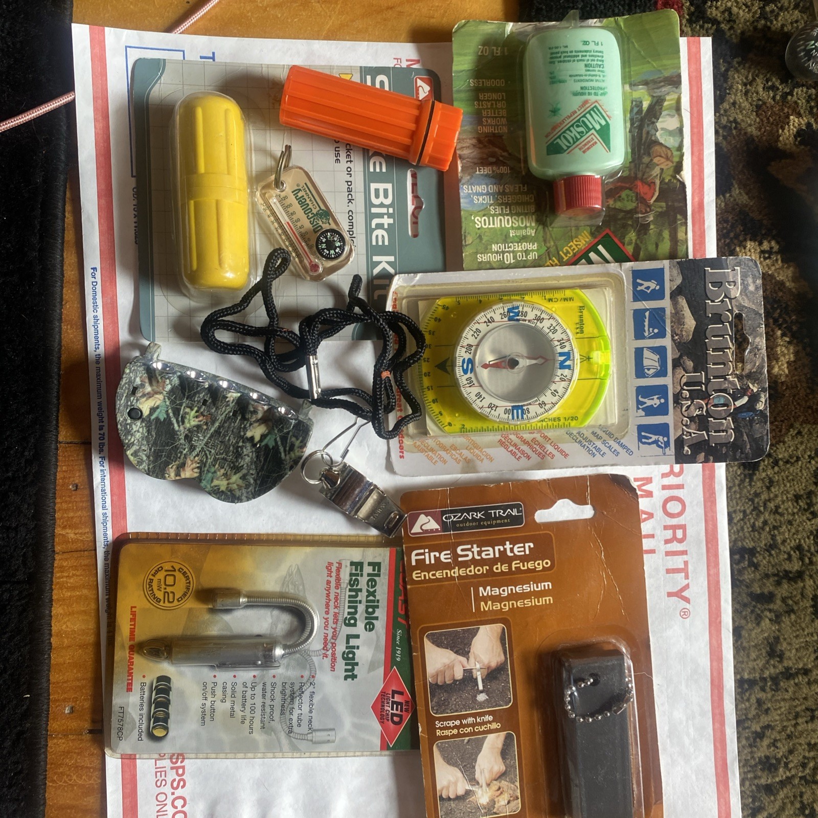 Lot Camping,Car,Hiking,compass, firestarter, snake bite mosquito Light CL5