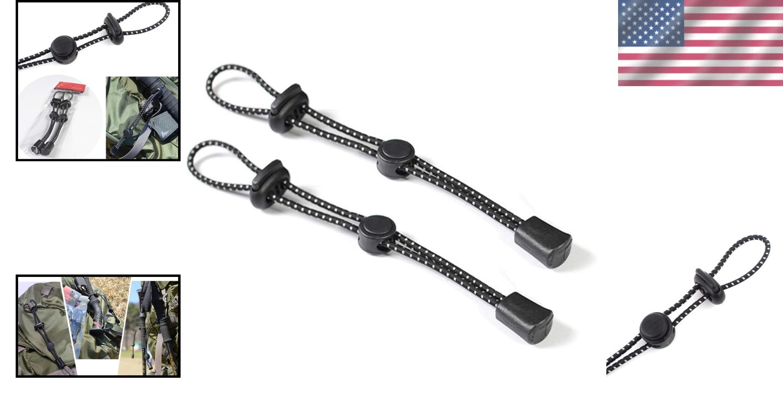 2Pcs Adjustable Black Hiking Pole Holder – Secure Carrying Solution for Outdoors