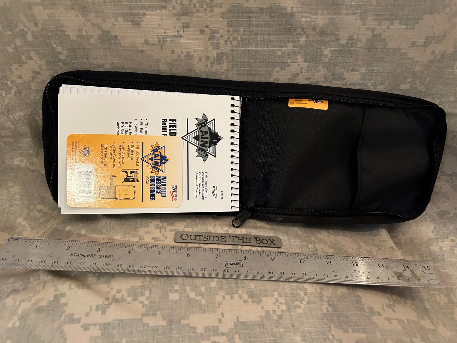 Raine Inc – “NATO Field Message Binder” 4.5″x7″ Notebook, Olive Drab OD Nylon