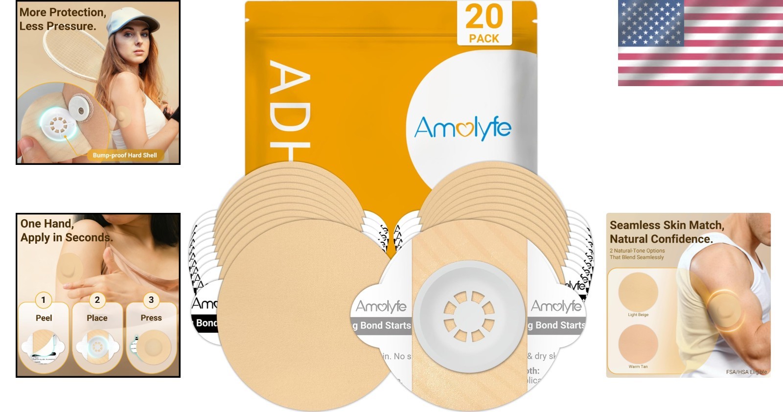 Hypoallergenic 20 Count Libre 3 Sensor Covers – Ultimate Comfort & Protection