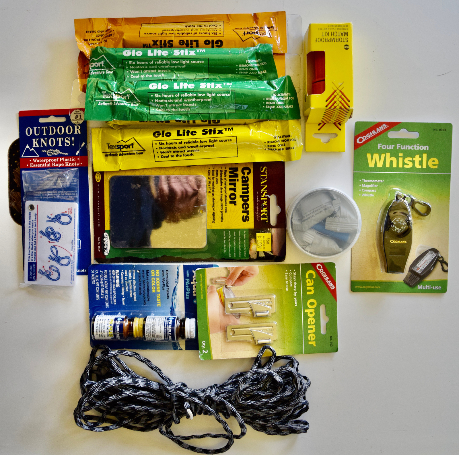 COGHLAN’S Hiking Camping Survival INDIVIDULAL ITEMS KIT BOWLS CUPS Rope Mirror