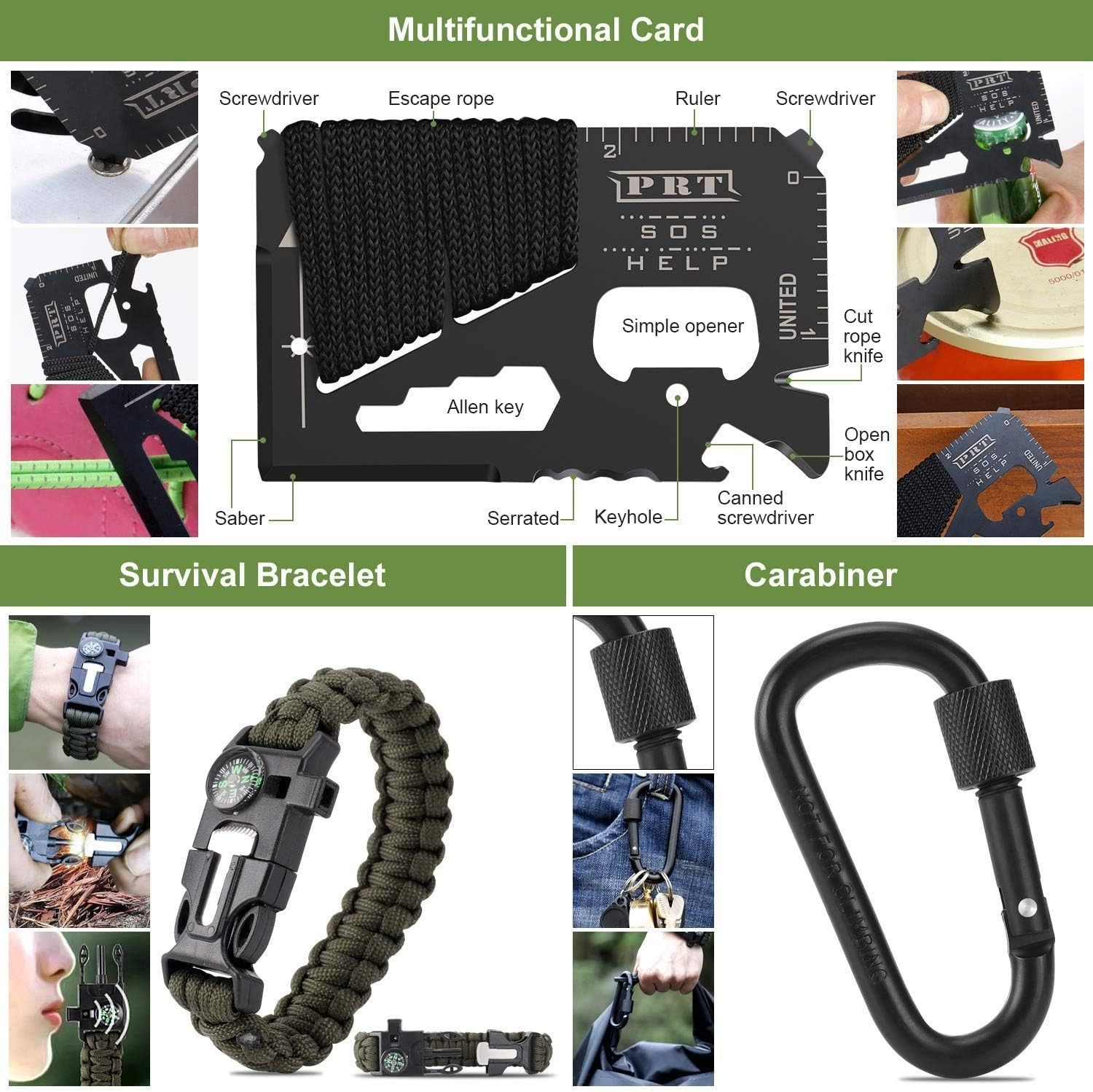 Gifts for Men Fathers Day Emergency Survival Kit 22 in 1 Professional Survival