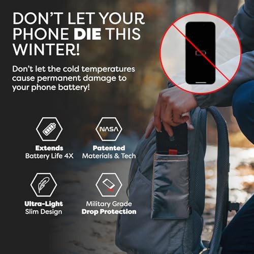 Apollo Thermal Phone Case | Insulated Phone Pouch Extends Battery Large Silver