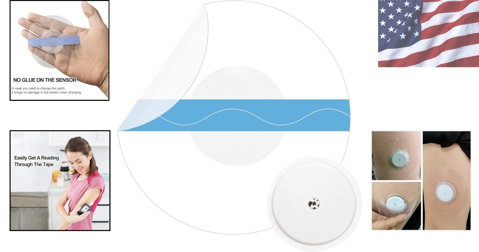 Breathable 40-Pack Libre Sensor Covers – No Glue in Center for 15-Day Protection