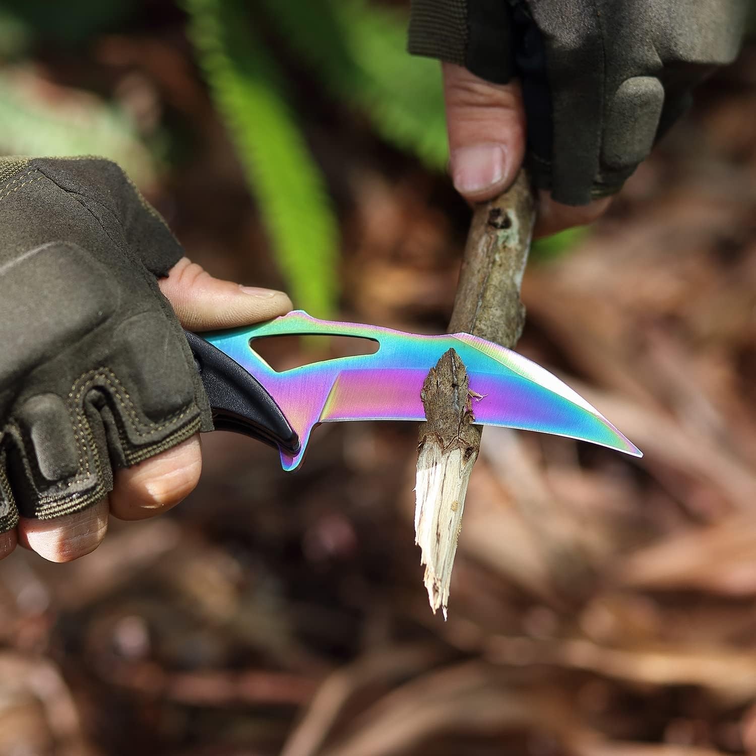 Color Bat Model Foldable Outdoor Survival Blade Camping Defense Tool