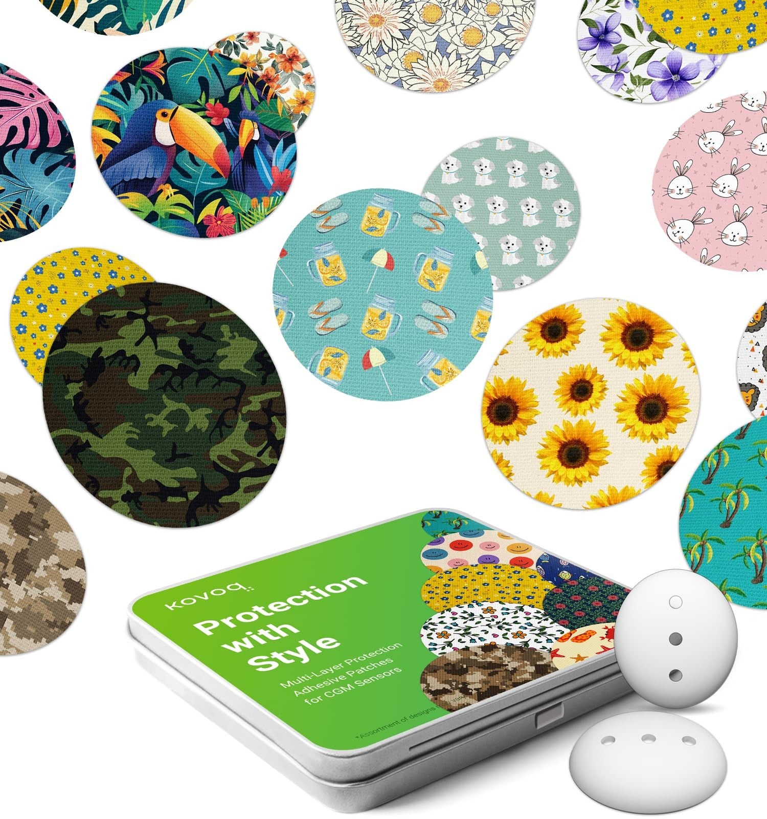Surprise Pattern Waterproof Sensor Patches + Curved Hardshell Cover,10 Pack S…