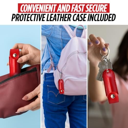 Pepper Spray for Women, Keychain Self Defense with Small 2Pack-Purple/Red