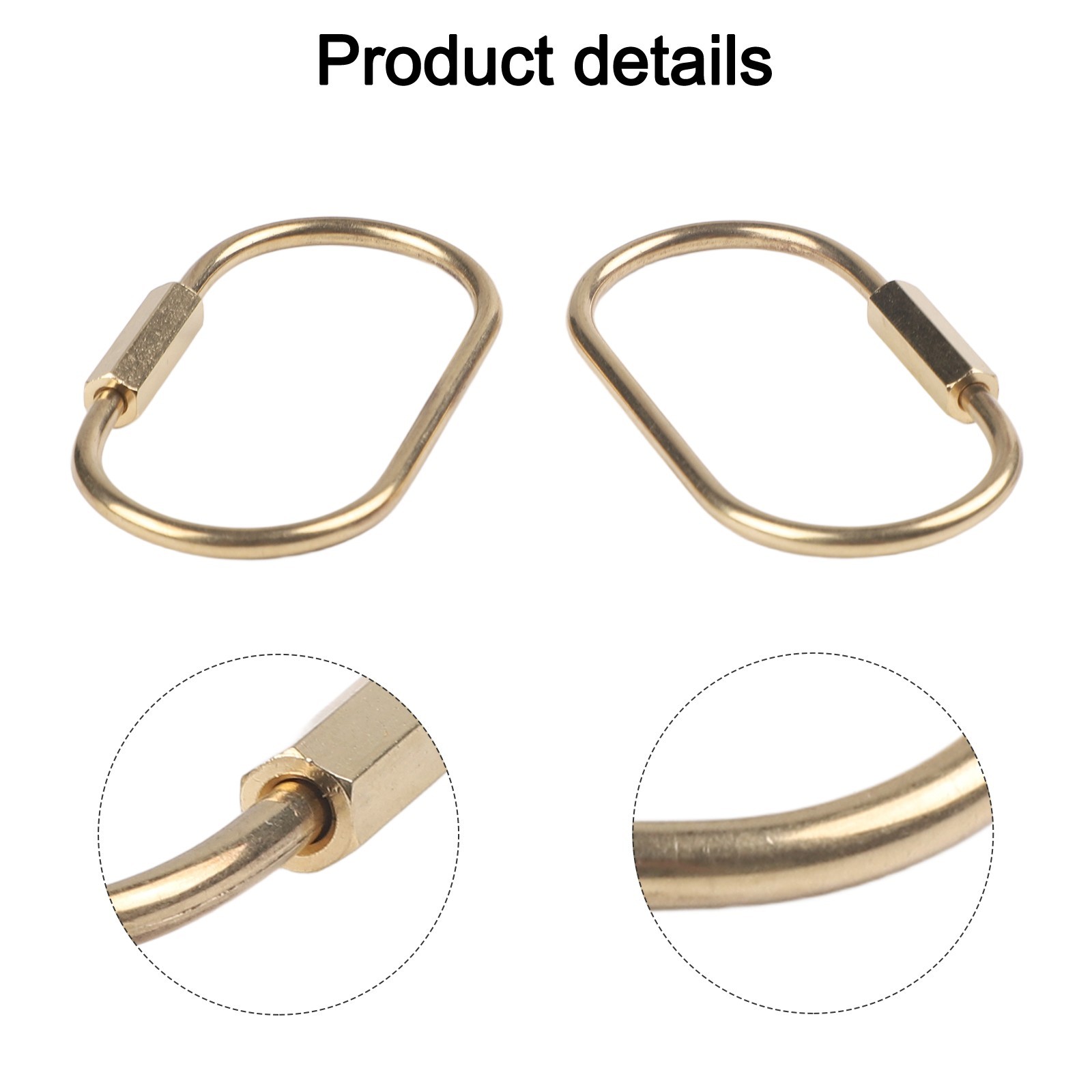 5pcs Brass Keychain Holder Clips for Car Keys and Handbags Outdoor Tool