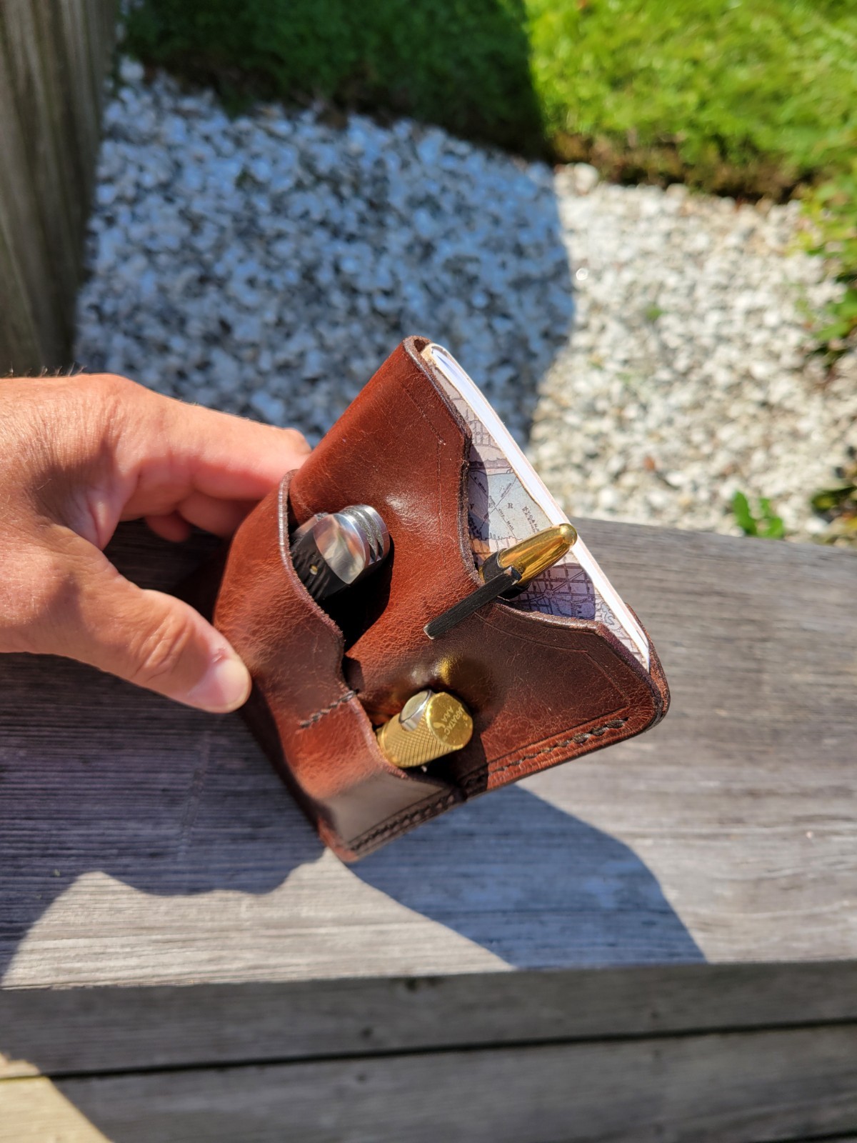 Custom Leather North Brook Iron Field Book Pocket Organizer. EDC.