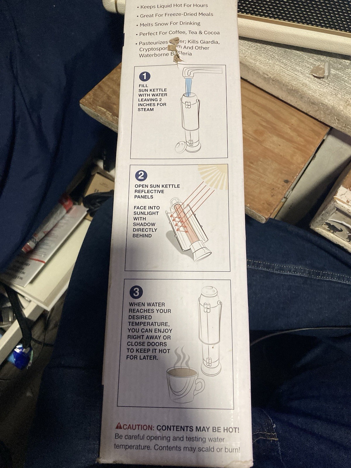 Used 4Patriots Sun Kettle Rocket Solar Cooker Boil Water Heater Survival 16.9 oz