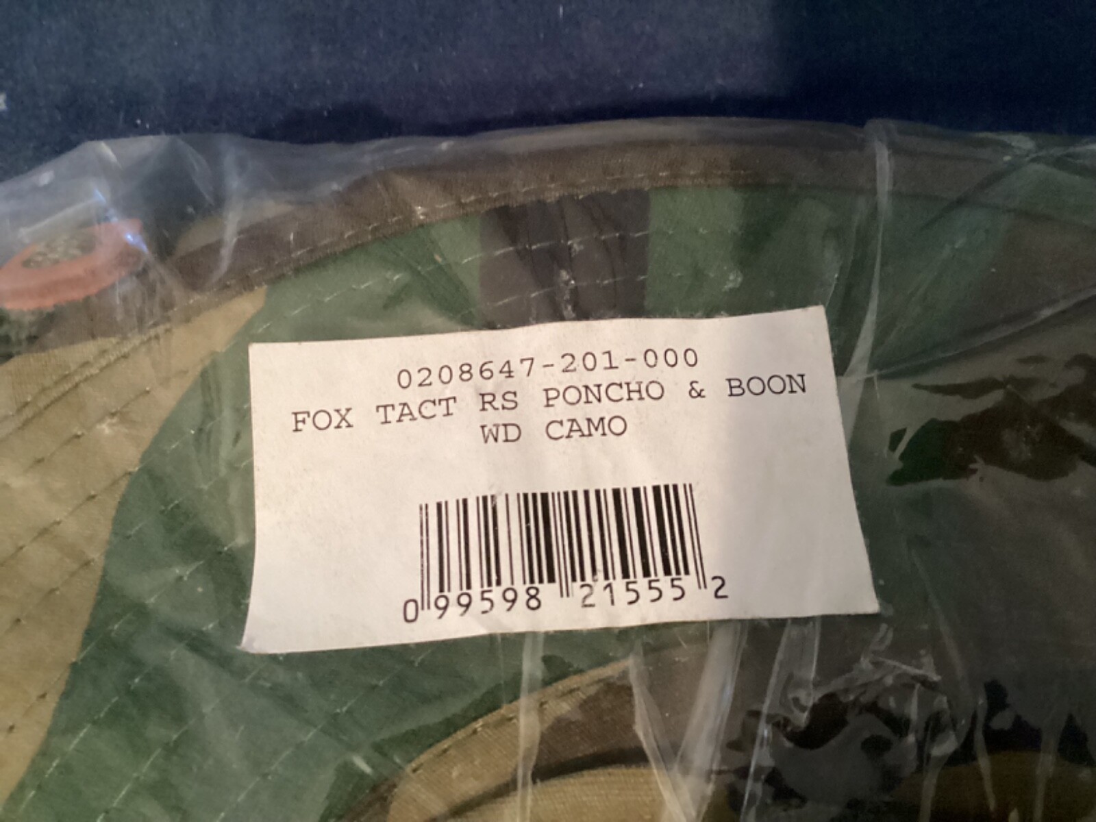 Fox Tact RS Ponco & Boon WD Camo Rain Gear Suit w/extra snap on hood