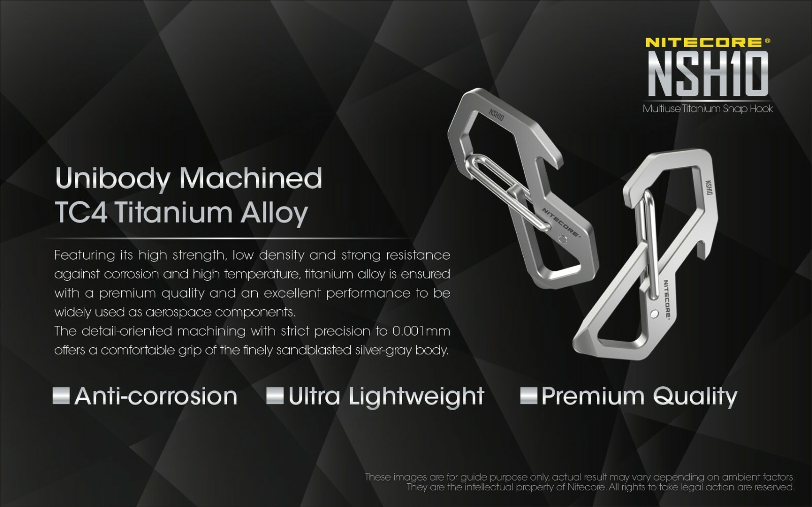 NITECORE NSH10 Titanium EDC Multi-Tool Carabiner