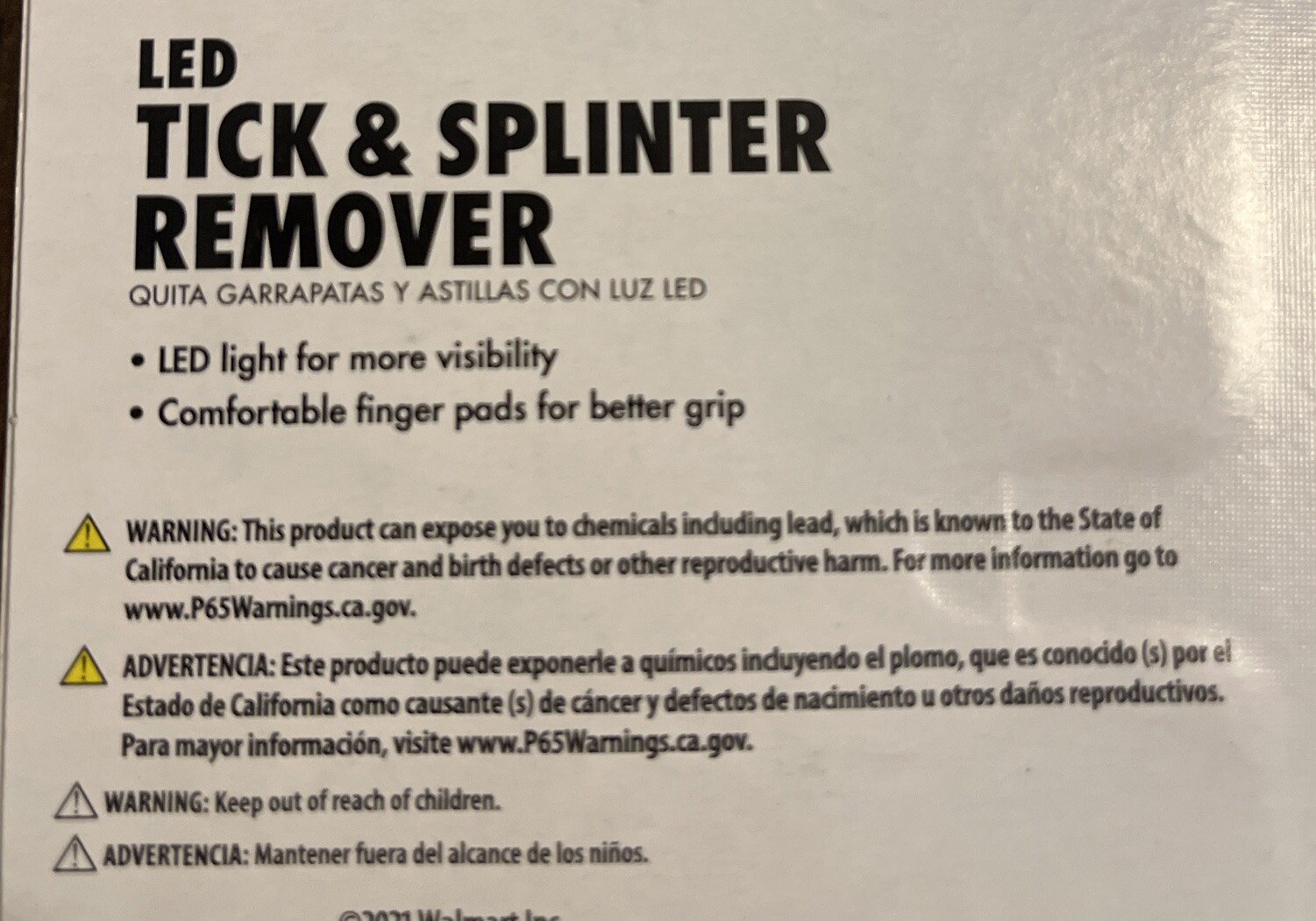 Ozark Trail Tick & Splinter Remover with LED Light (Batteries Included) NIP