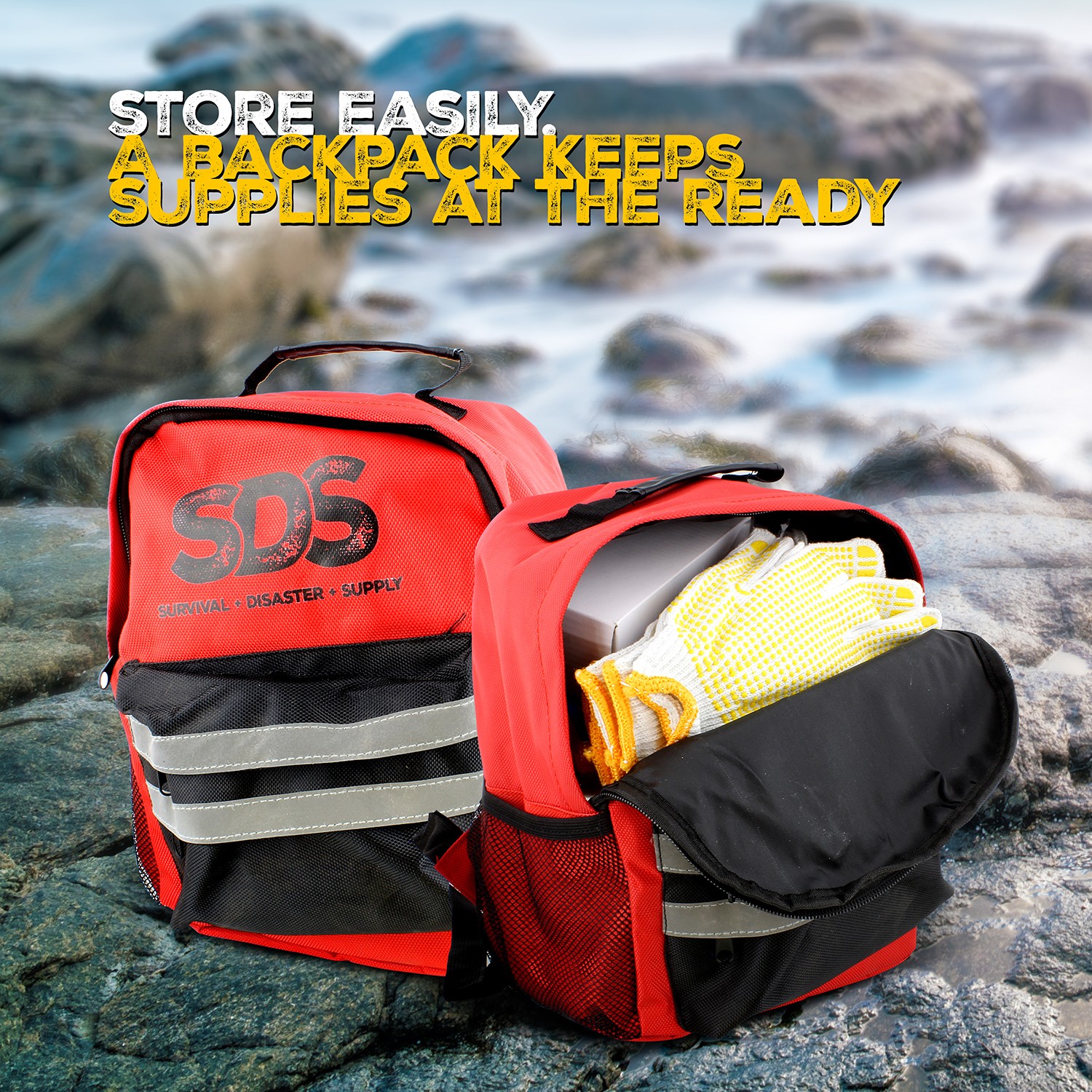 SDS | 4 Person 72 Hour Emergency Kit – First Aid Kit Bug Out Survival Gear Kit