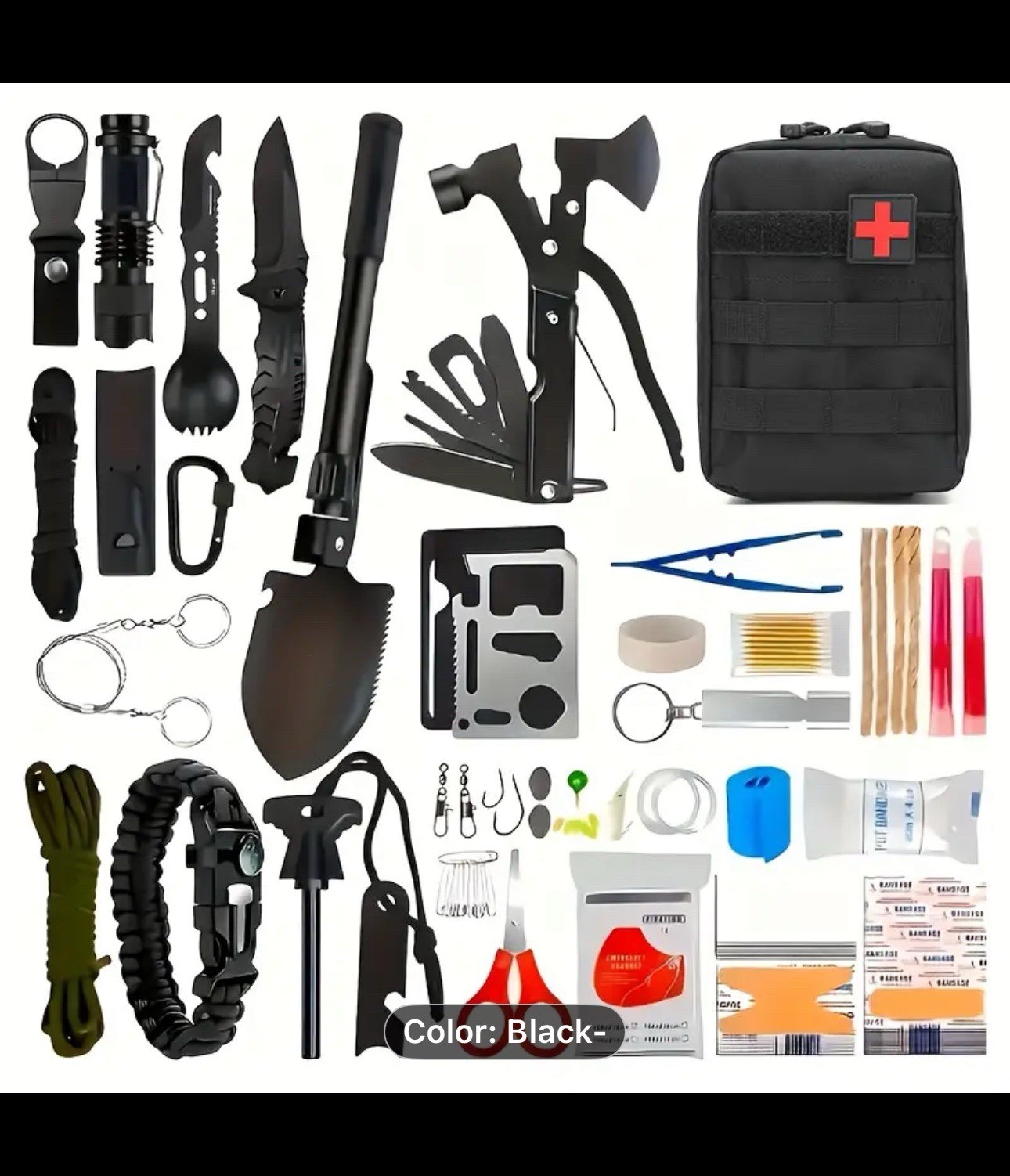 Emergency Survival Kit First Aid 158 piece Military Prepper Outdoor Tactical Bag