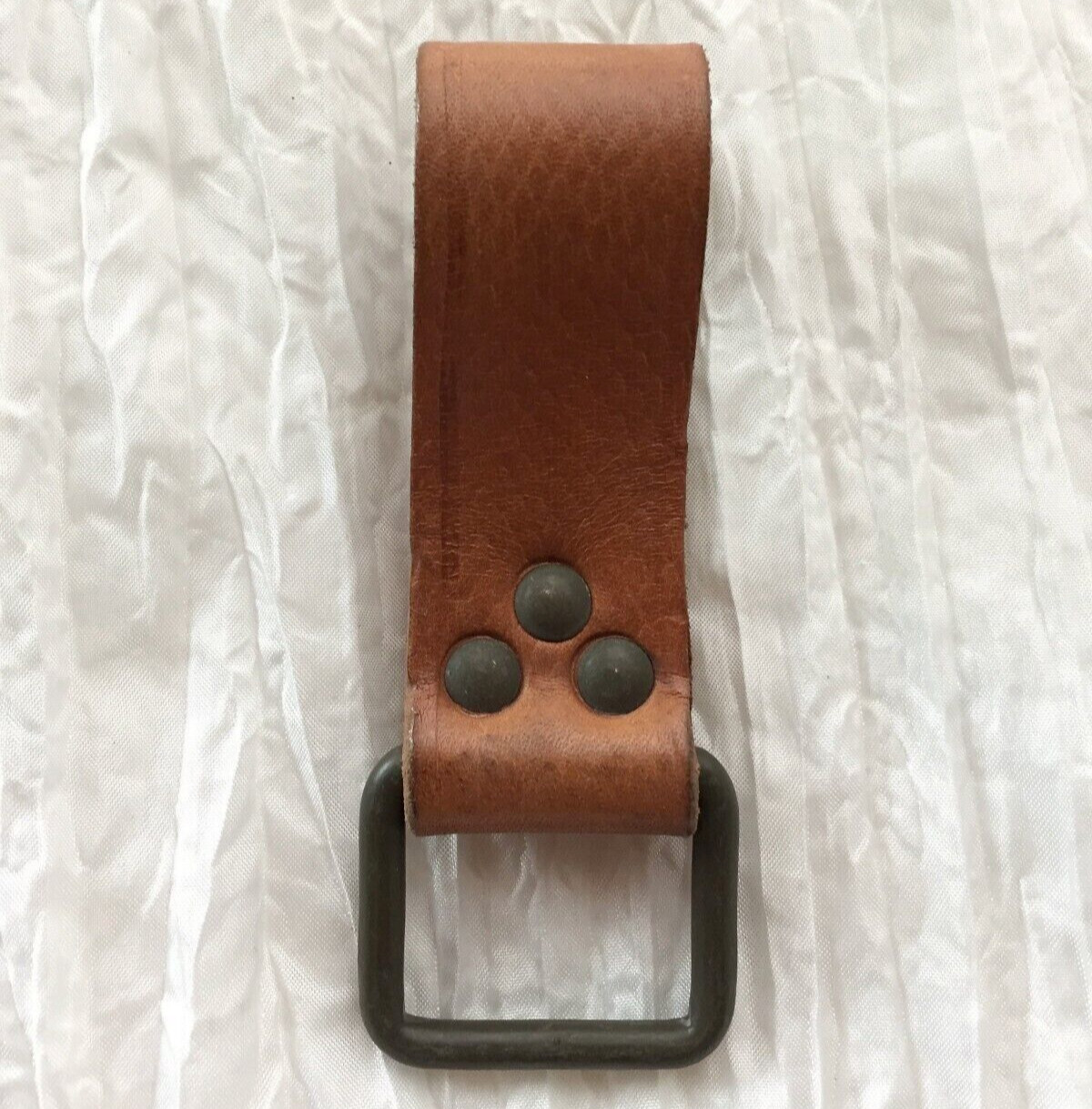 Vintage Leather Belt Loop Dangler Bushcraft Gear Holder Knife Saw Keys D RING
