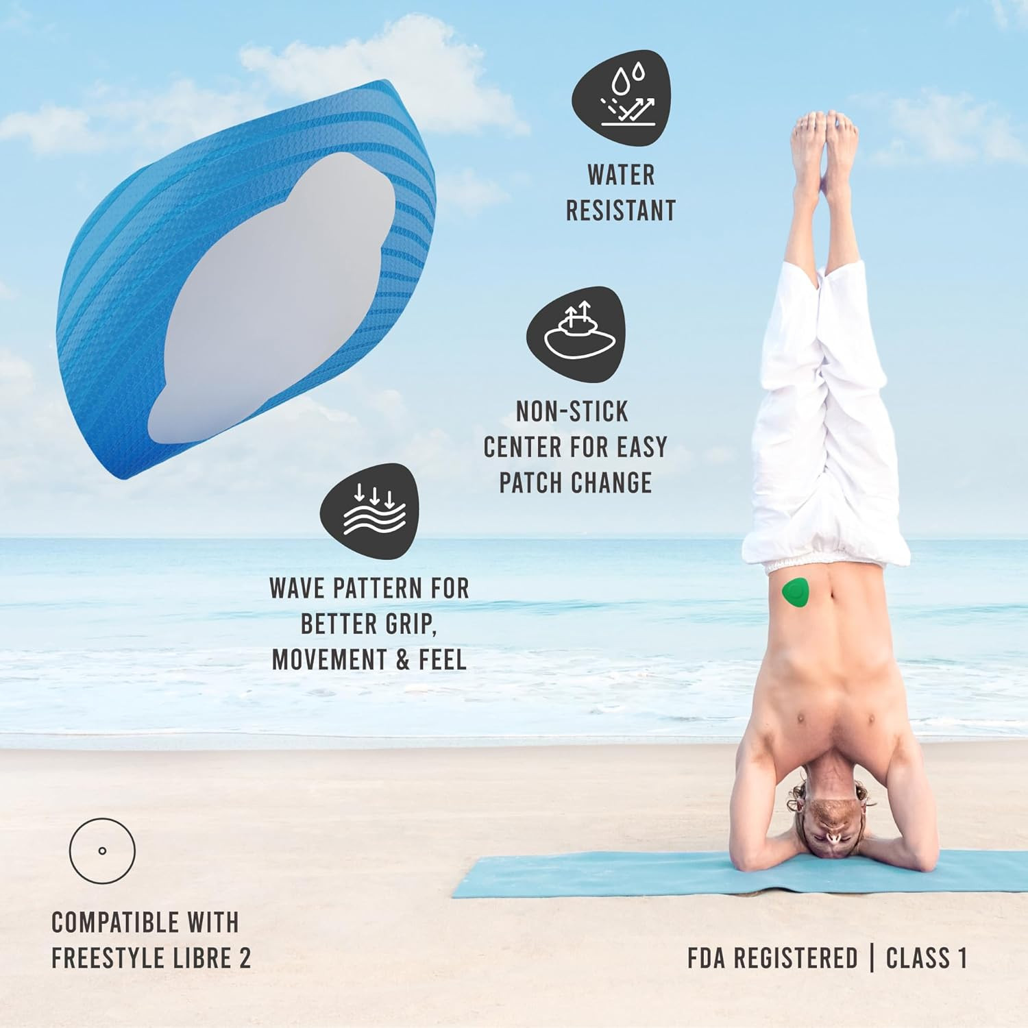 Freestyle Libre 2 Sensor Covers (20 Pack) Lingo CGM Patches for Freestyle Libre