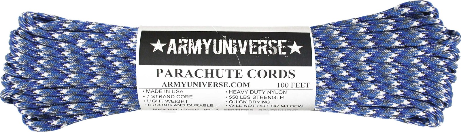 Army Universe Blue Camouflage Nylon Paracord 550 100 Feet,