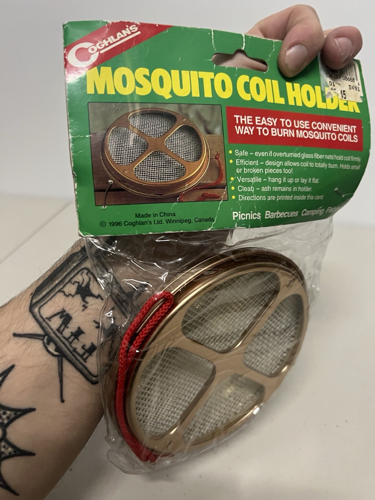 Retro Coghlan’s Mosquito Coil Holder NEW Sealed 1996 Fiber Mesh Coil Holder