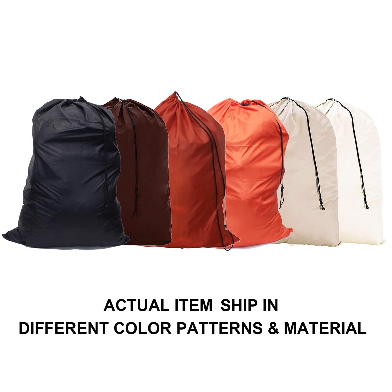 YETHAN Extra Large Laundry Bag 6 Pack, Varied Colors, Travel 6 Bags, Mixcolor