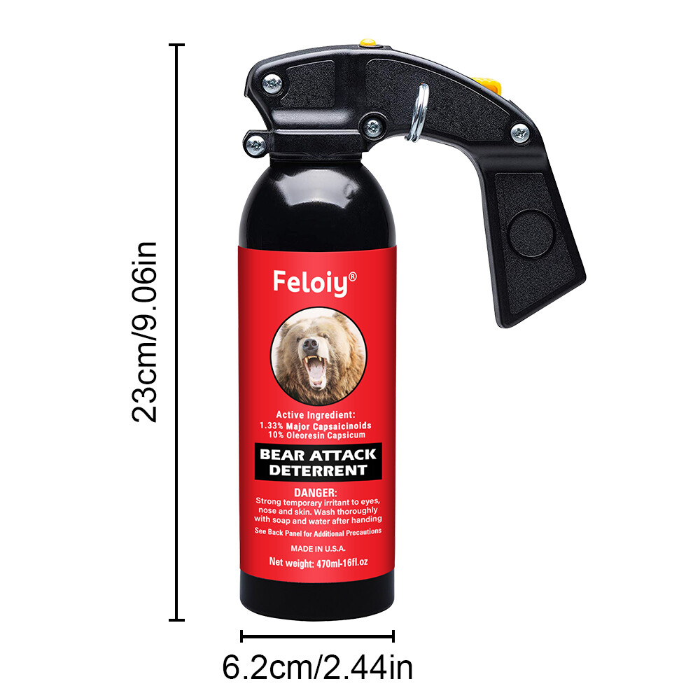 Feloiy Pepper Self Defense Spray 16Oz W/ Spray Bag 1 Pack Free Peper Spray 1/2oz