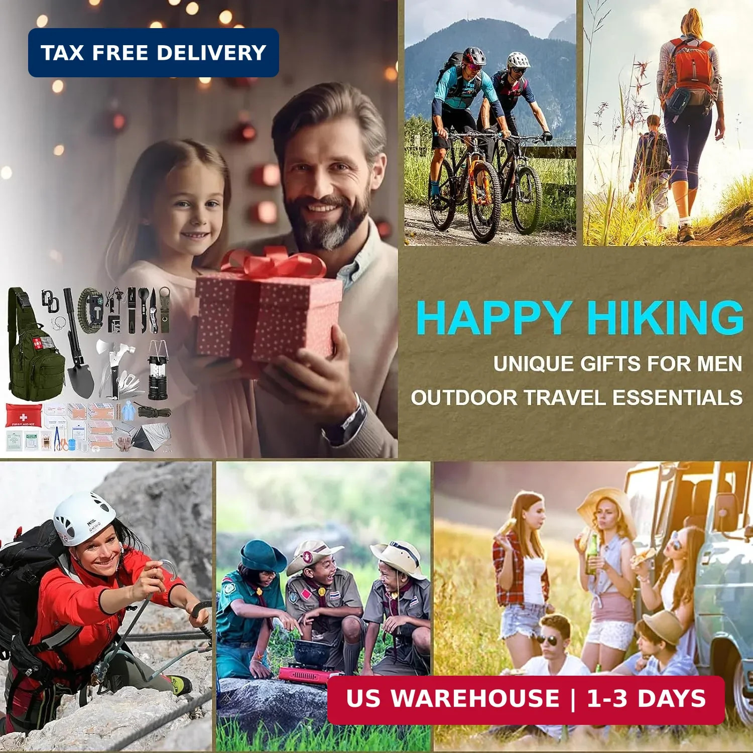 Survival Kit, Gifts for Fathers Day Men, Women, 251pcs Emergency Survival Gear a