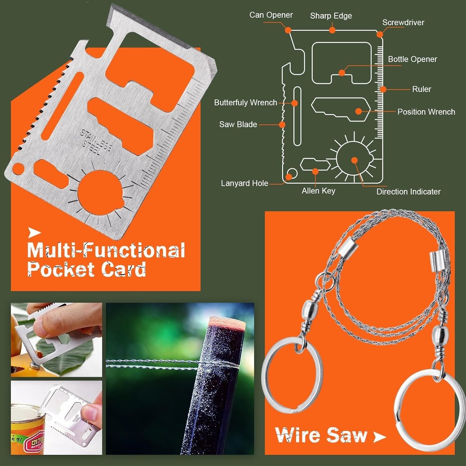 12 In 1 Kit de supervivencia Emergencia Táctica Al aire libre Camping Caza NUEVO