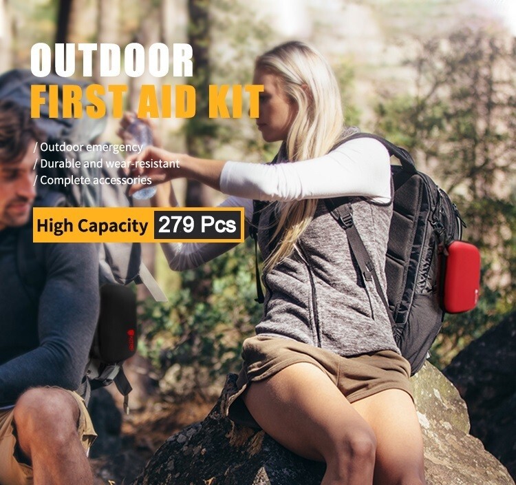 279 Pc First Aid Kit Tactical Emergency Trauma Military Survival Travel EVA Hard