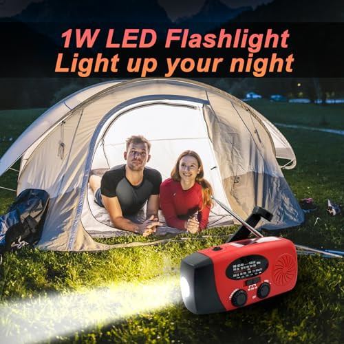 Hand Crank Emergency Radio, AM/FM/NOAA Weather Radio with 2000mAh/7400mWh