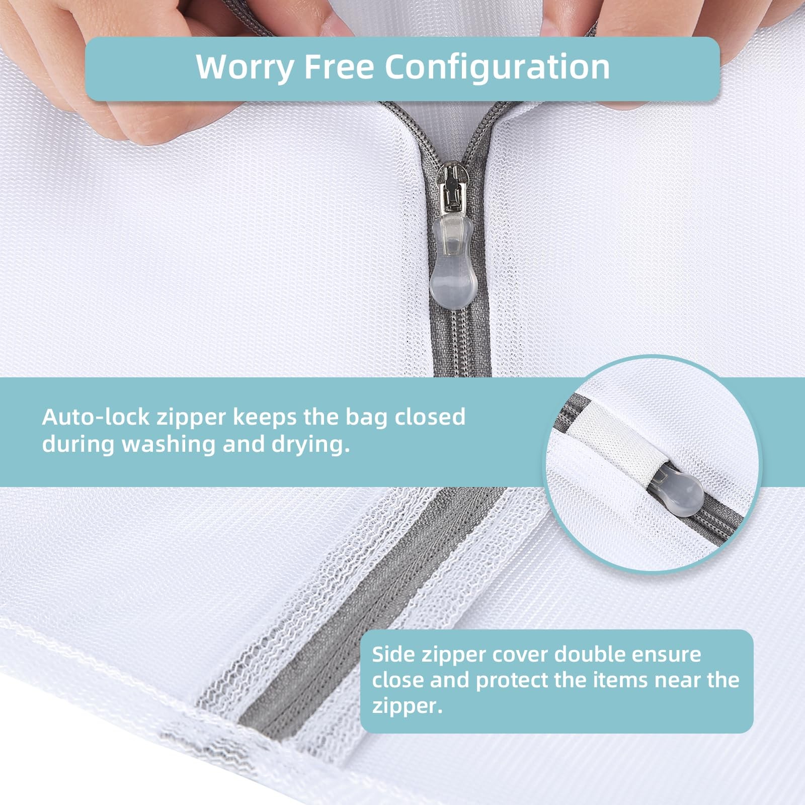 GOGOODA Mesh Laundry Bags for Delicates Durable Protective Wash 3M, White