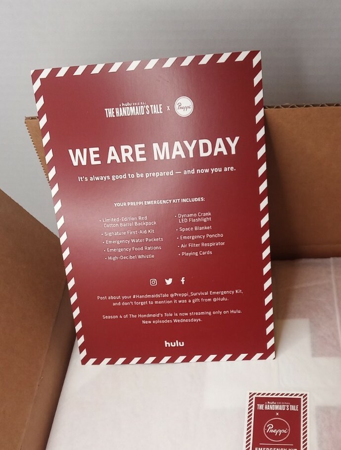 NEW The Handmaid’s Tale Emergency Kit by Preppi Hulu Limited Ed We are Mayday