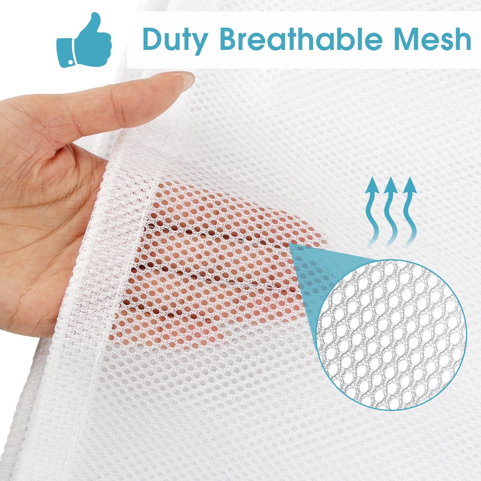 3 Pack Mesh Laundry Bags, 23 x 34 Inches Heavy Duty 23 x 34 Inch, White