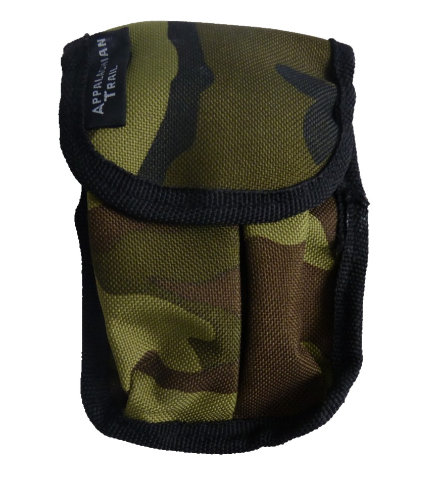 Appalachian Trail Camo Belt Pouch Hook Loop Closure 2 Section Pocket