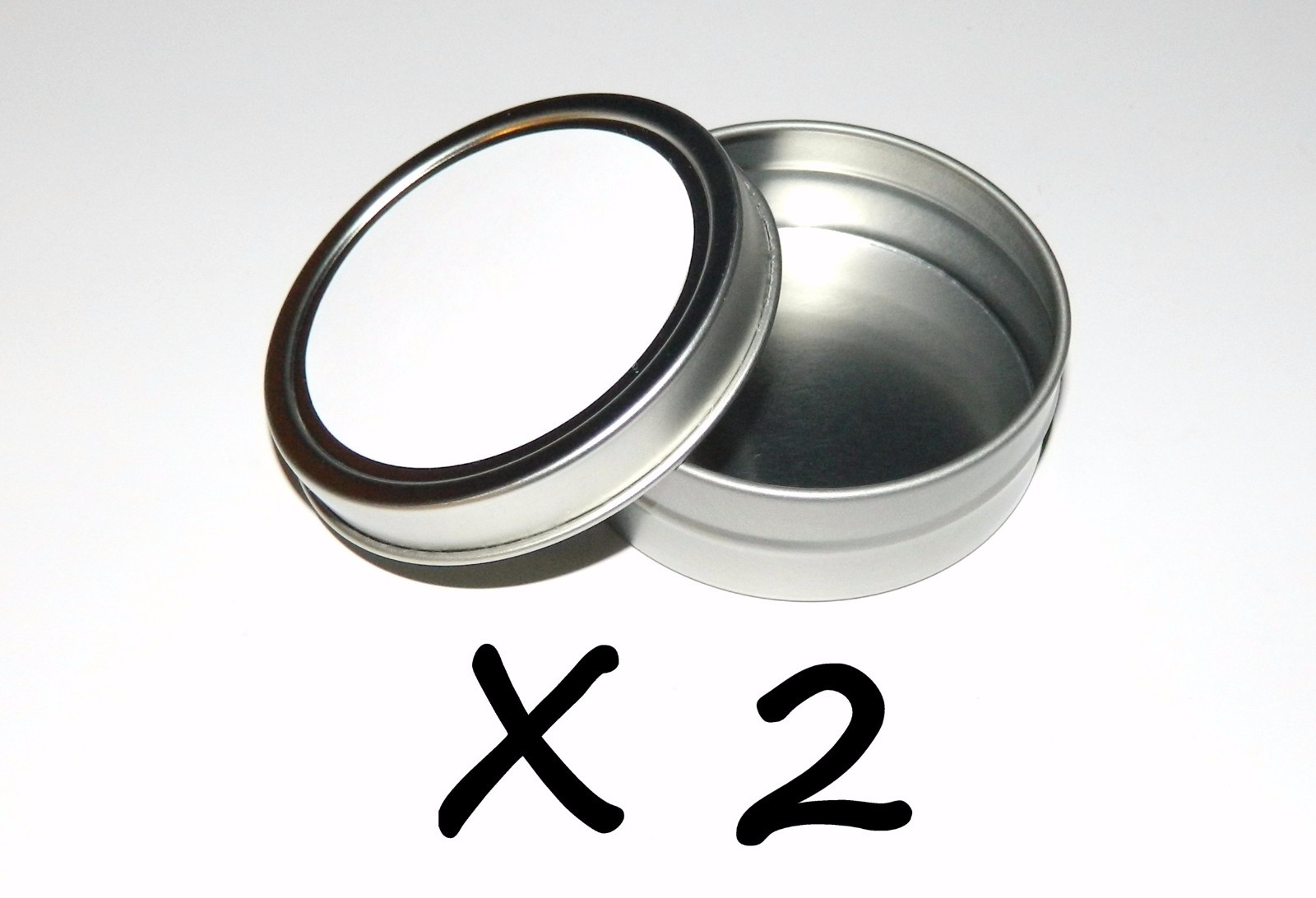 2 X 2-oz Round Metal Blank White Label Slip-Lid Tin Can Container – Use 4 Crafts