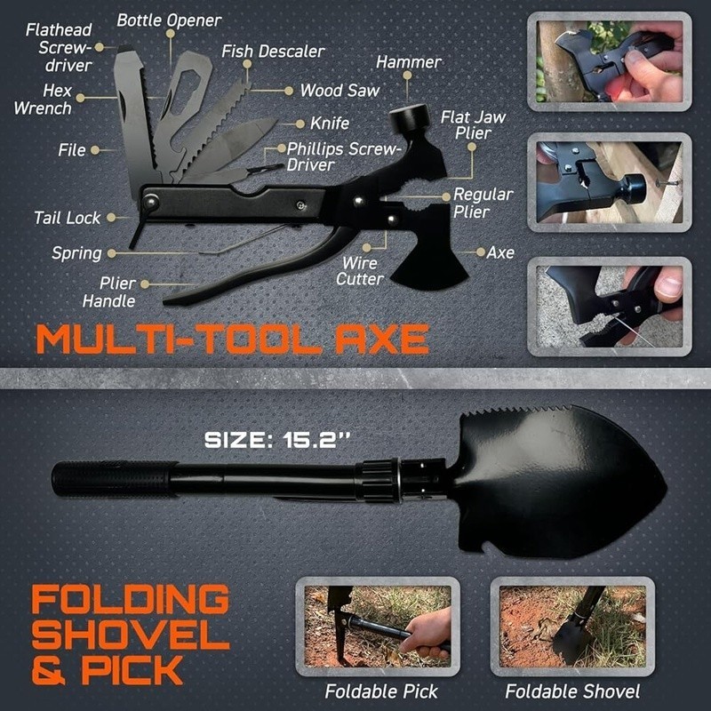 175Pcs Emergency Survival Kit First Aid Tools Multi-Tool Fishing Gear MOLLE Bag