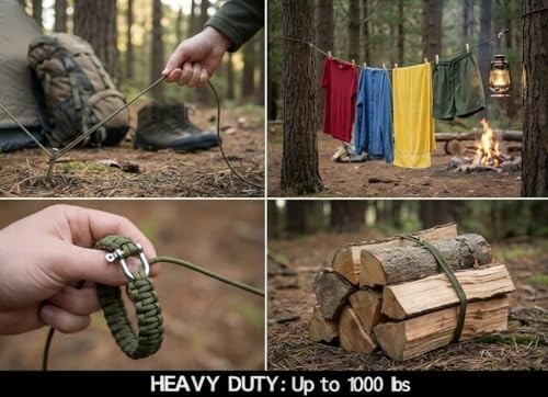 Parachute Cord 850lb | 550 Paracord 100 Feet 100 ft, Desert Camouflage