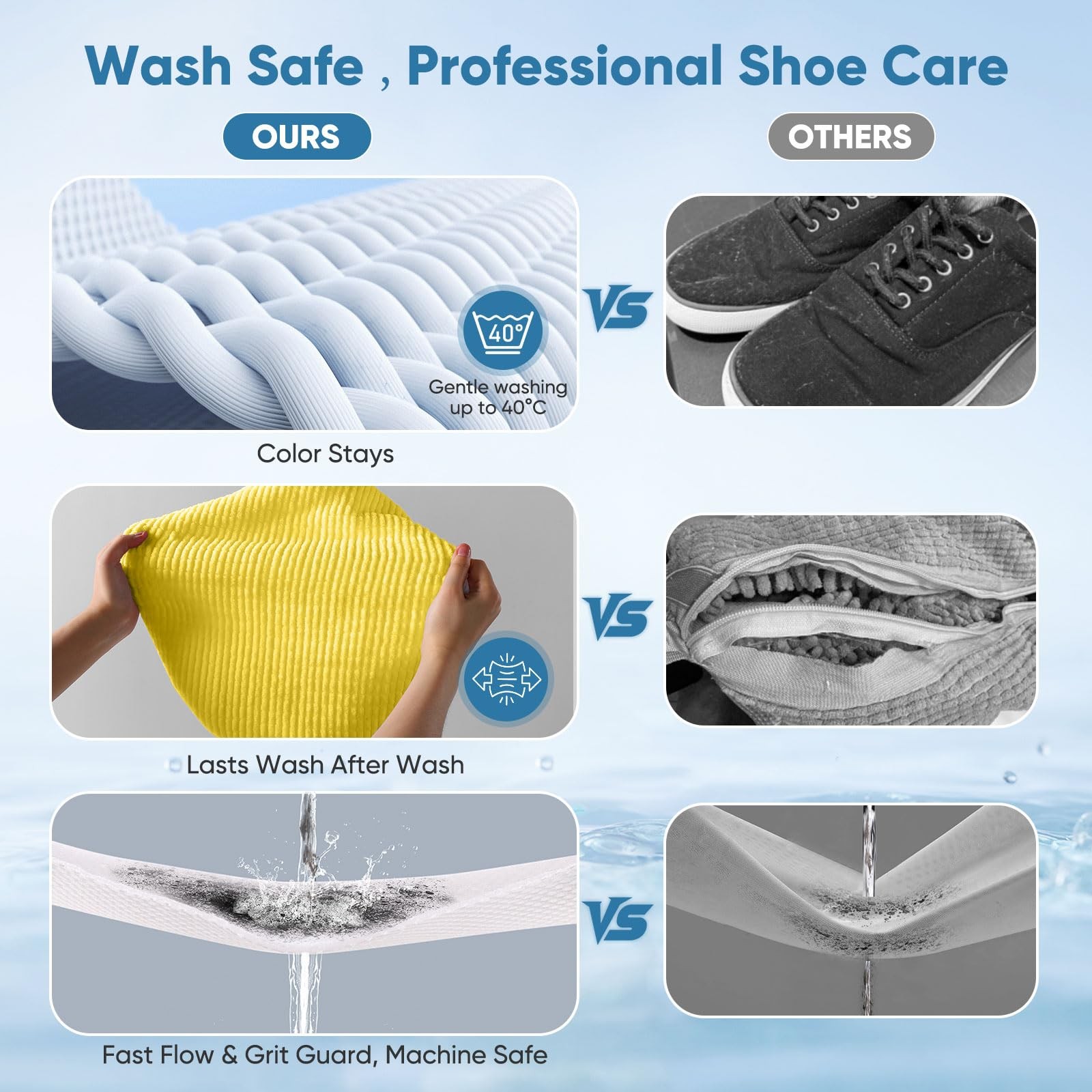 Shoe Washing Machine Bag 2Pack – Reusable 0.47 cubic feet, Yellow