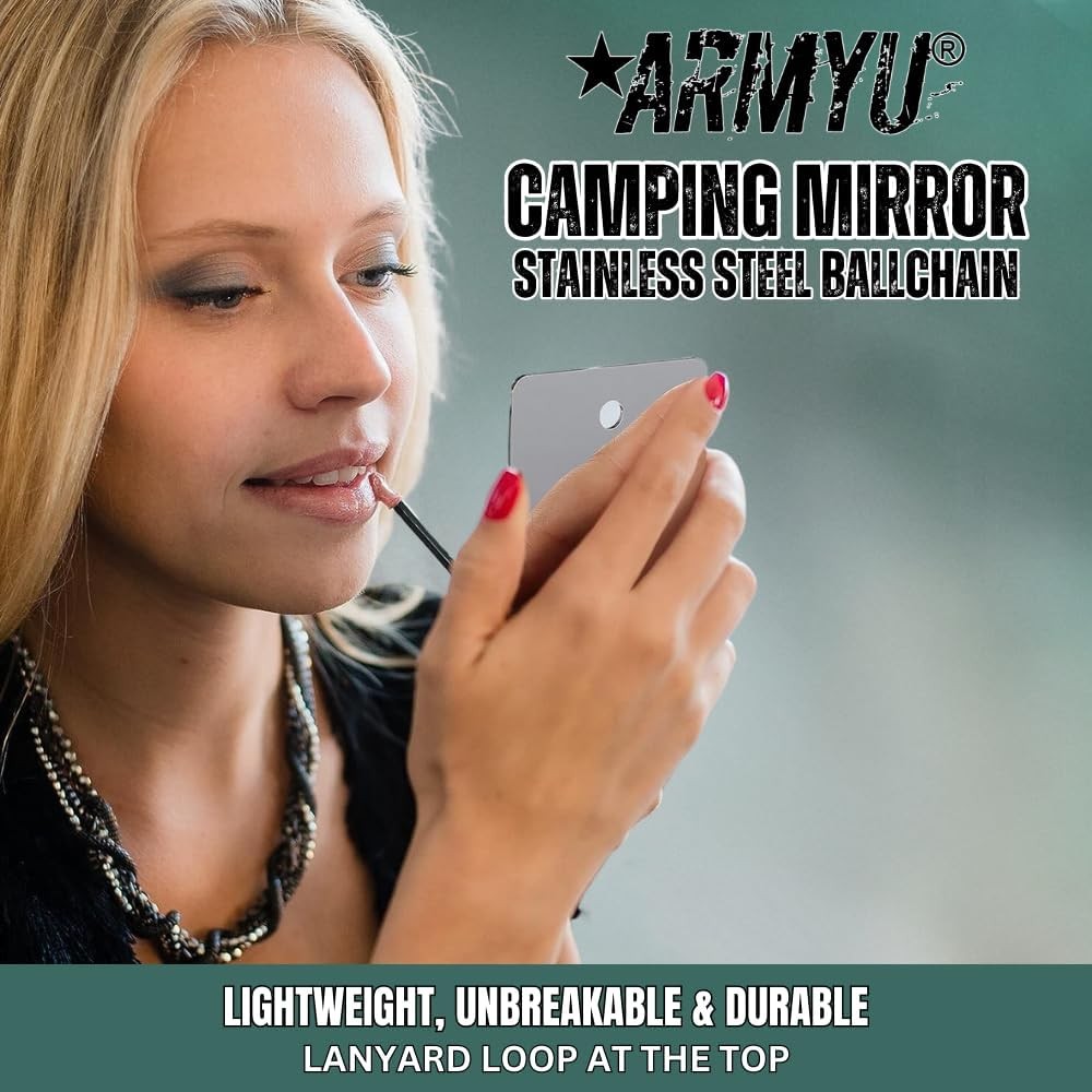 Universe Camping Mirror Stainless Steel 3″x4″ – Portable