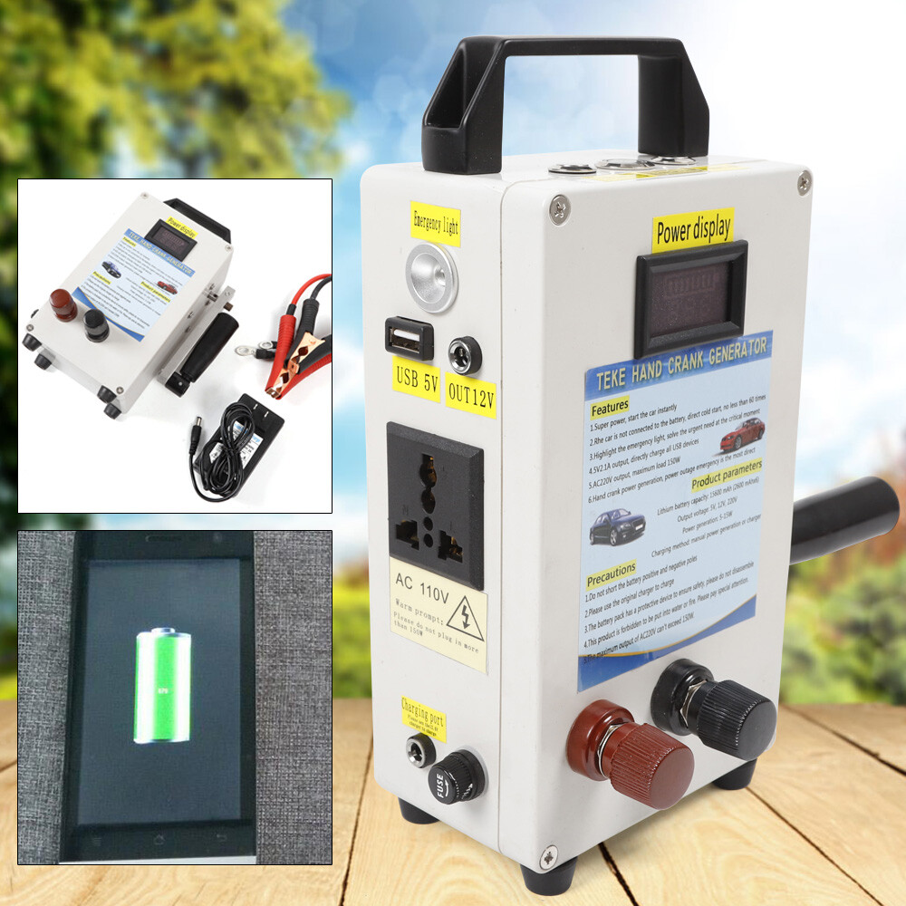 USA Hand Crank Generator USB Charger for Emergency Camping Survival