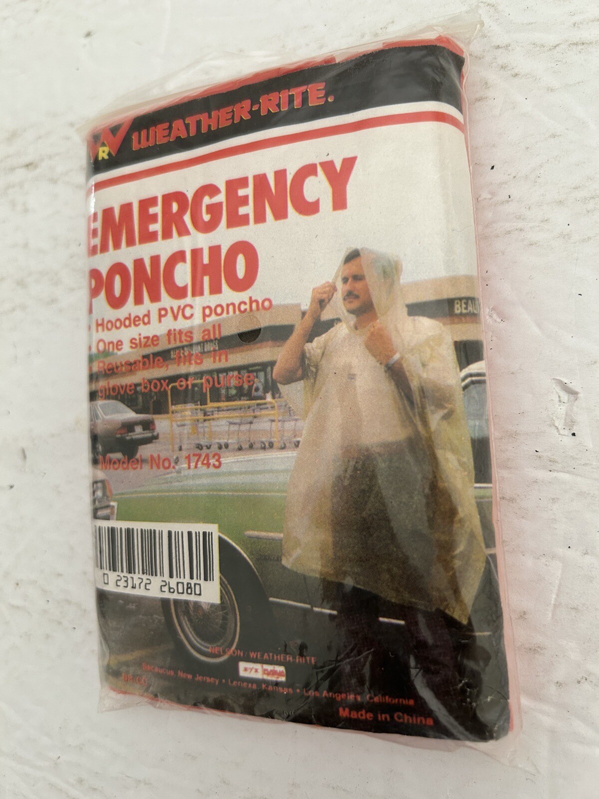 Weather-Rite Emergency Red Poncho Model No. 1743