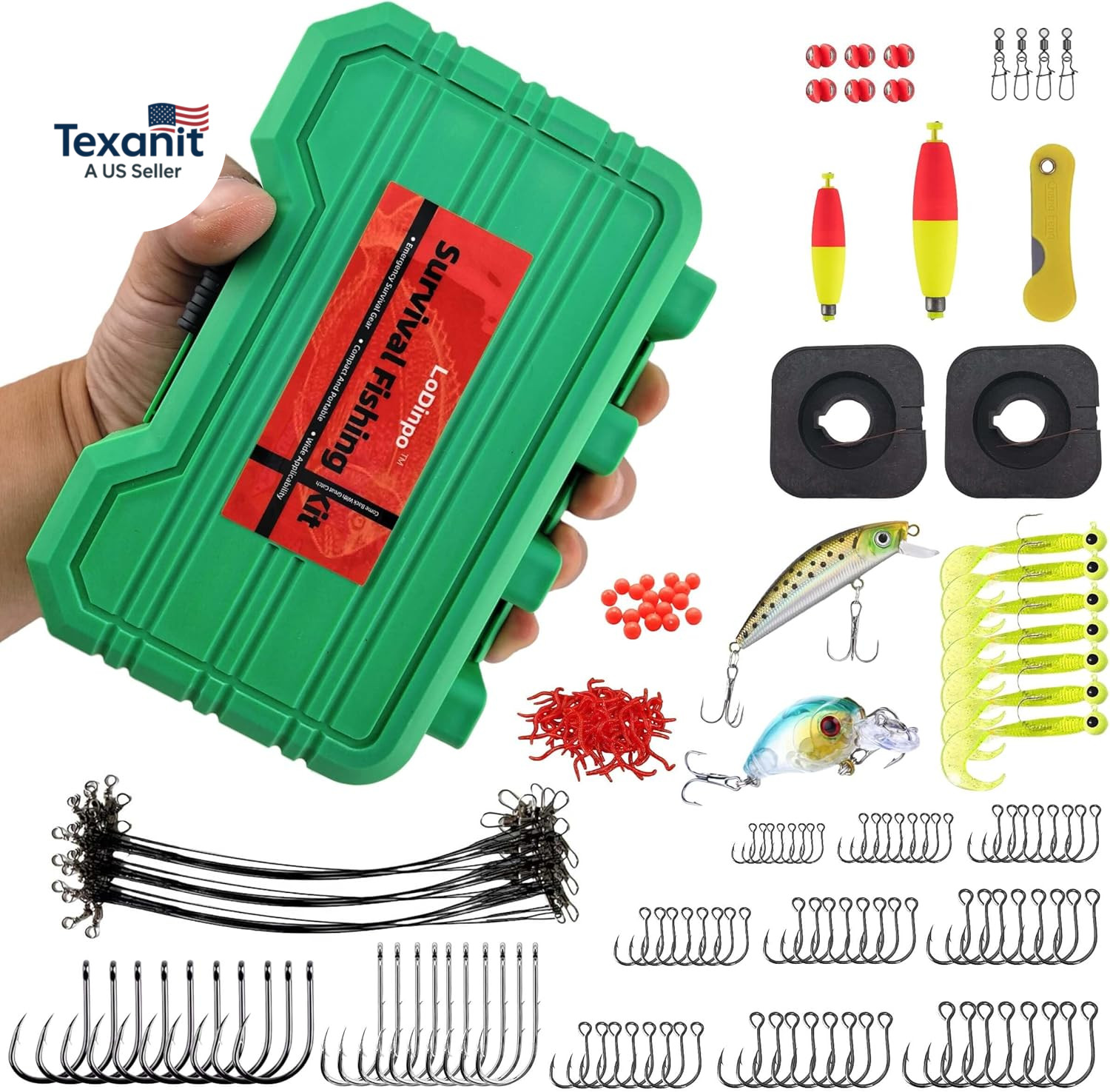 Mini Survival Fishing Kit–Compact Emergency Fishing Gear for Camping,Hiking,Bush
