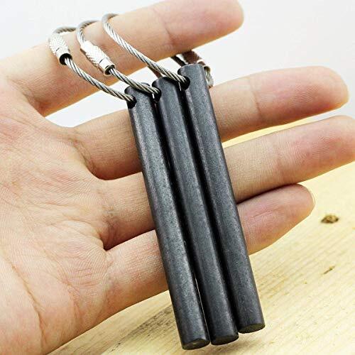Survival Drilled Ferrocerium Ferro Rod Flint Fire Starter Rods 3.14 In Pack of 3