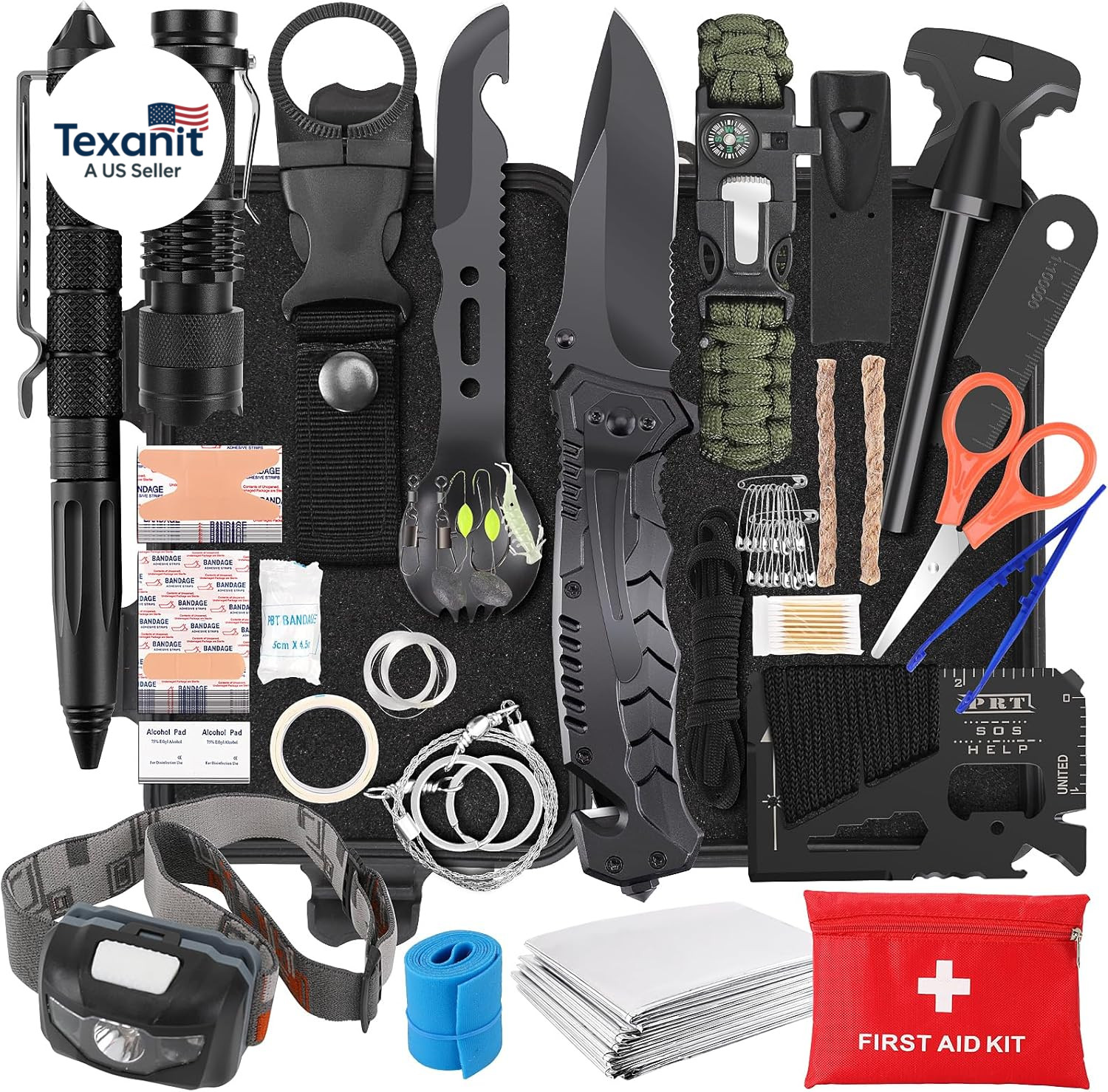 Survival Kits, Survival Gear and Equipment 116-In-1, Emergency Kit with First Ai