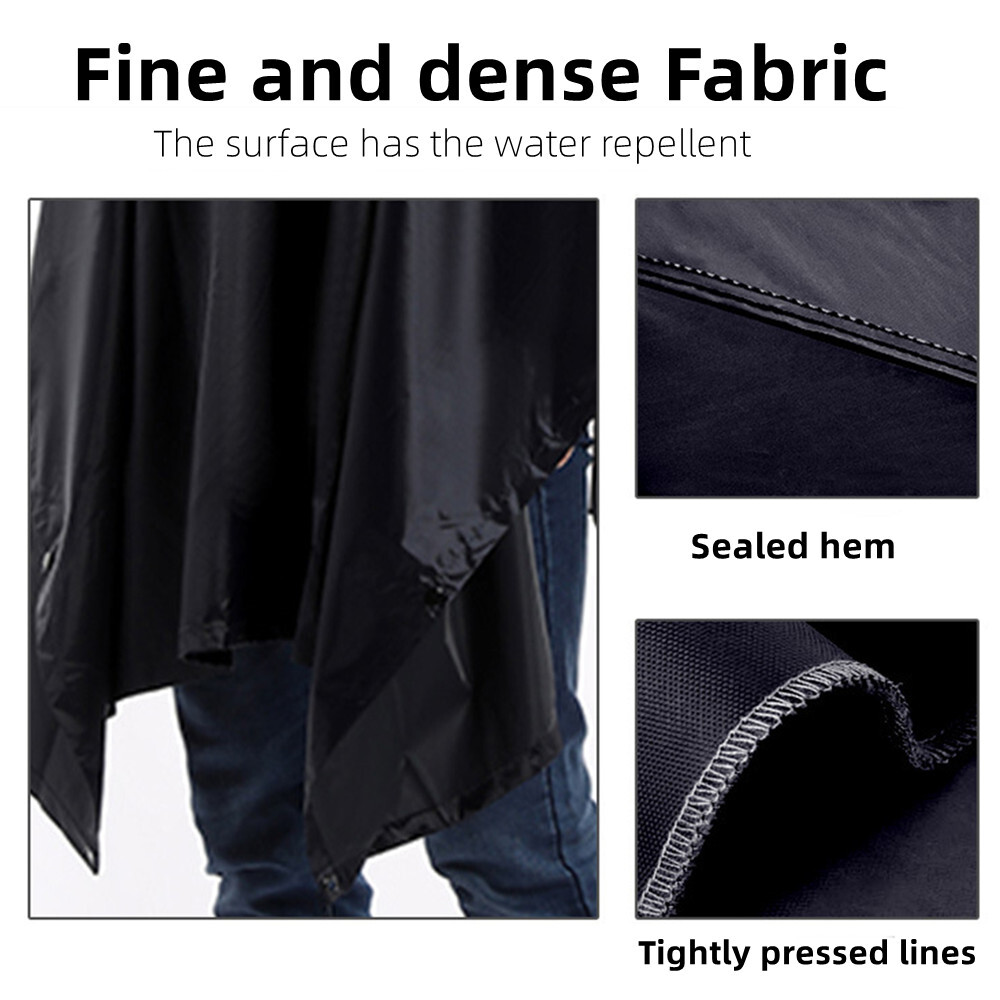 Waterproof RipStop Hooded Rain Poncho Outdoor Multi-Use Camping Hiking