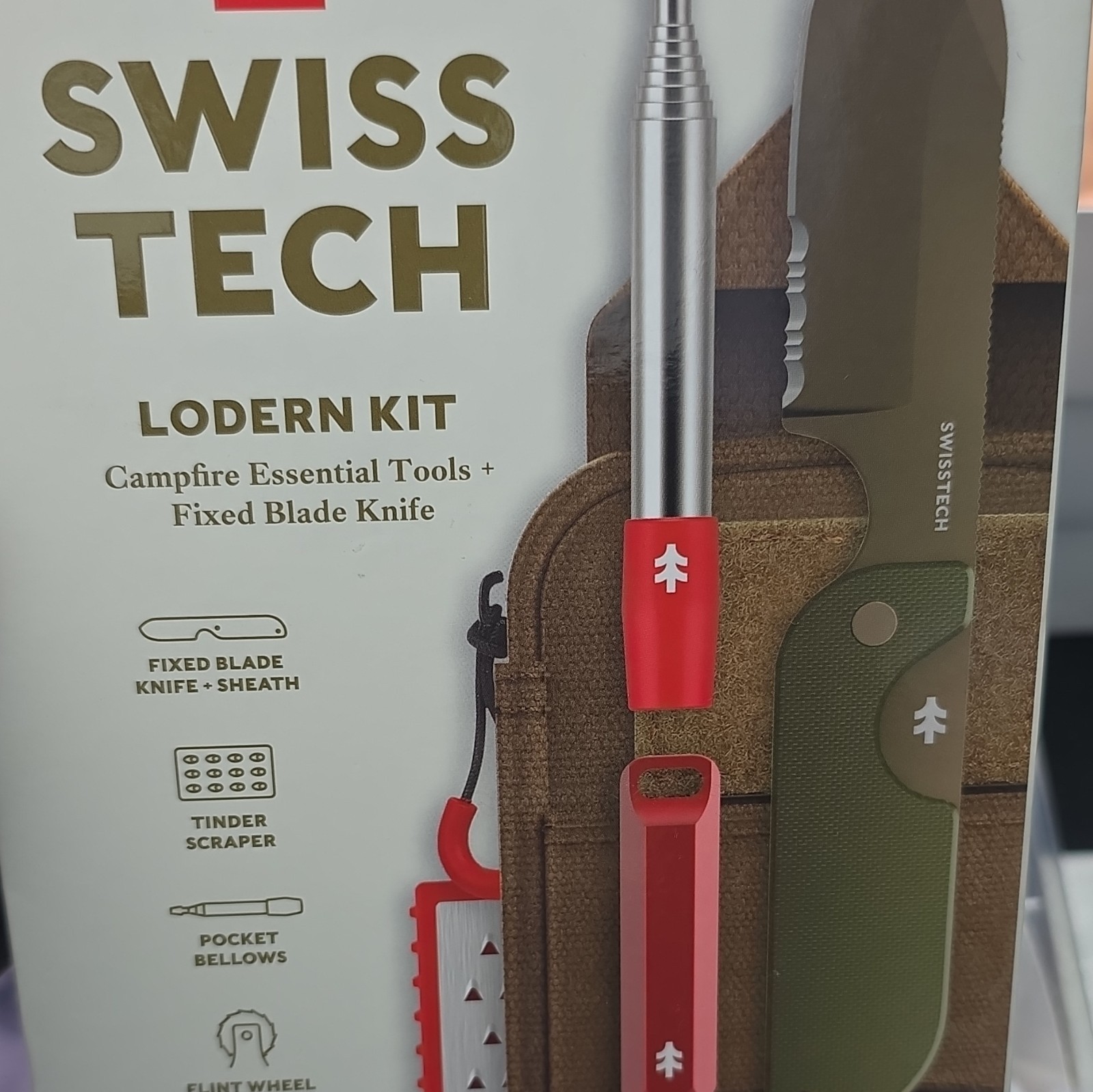 Swiss Tech Lodern Survival Kit Fixed Blade Knife & Magnesium Fire Starter Set