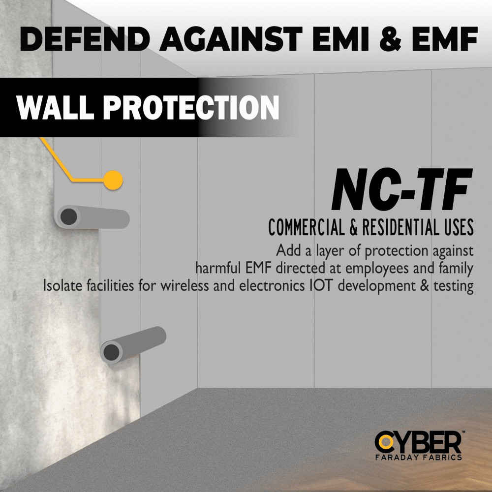 Faraday Cyber NC-TF Fabric EMF RF Shielding Nickel Copper Roll 42″x 1″