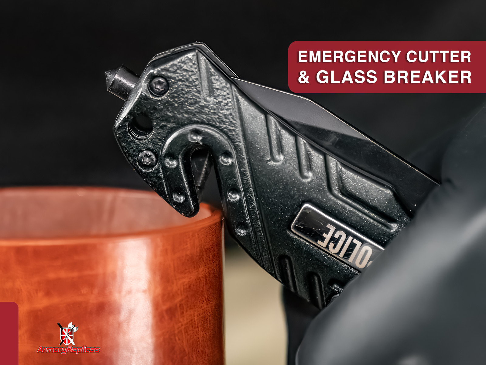 Lethal Defender Emergency Knife | LED Light Pocket Assisted Folding Police Black