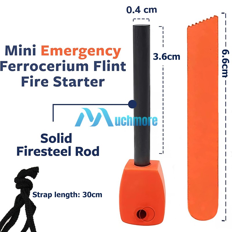 10x 1-1/2IN Mini Emergency Flint Fire Starter Rod Lighter Magnesium Camping Tool